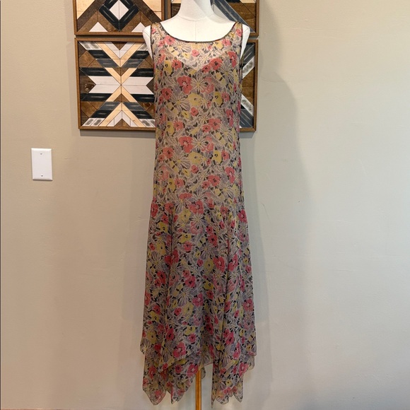 Double RL RRL Ralph Lauren Floral Silk Ruffle Dress size 2 / Small